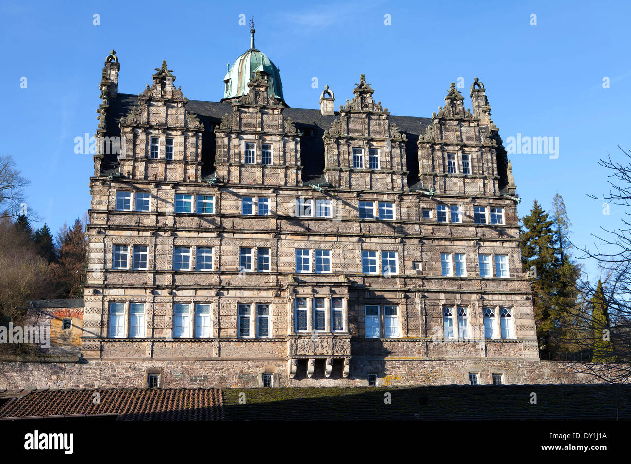 Castillo Haemelschenburg cerca de Hamelín, Weserbergland, Baja Sajonia, Alemania, Europa Foto de stock