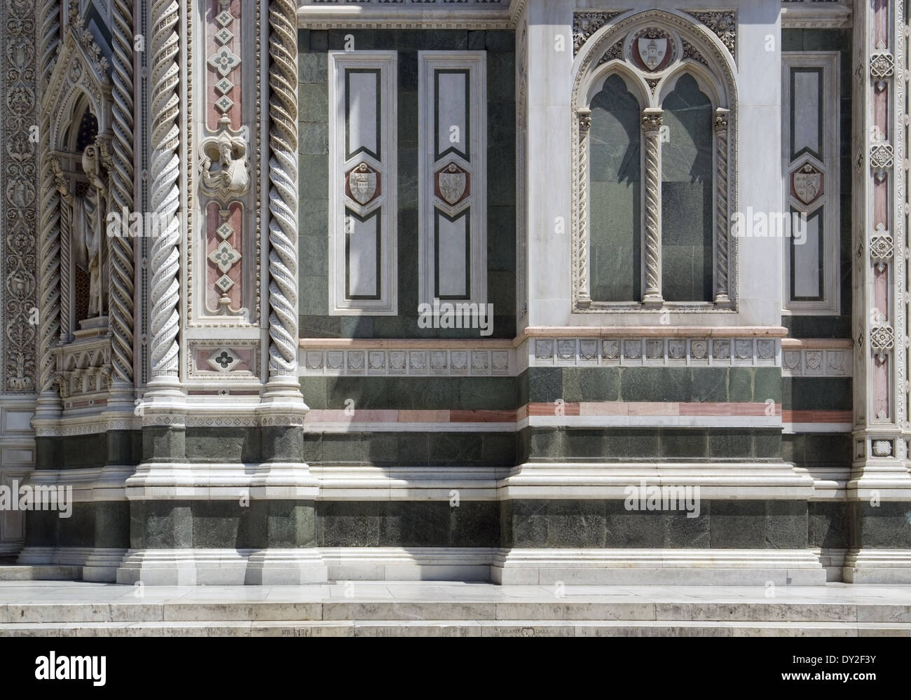 Parte de la Catedral de Florencia en Florencia (Italia) Foto de stock