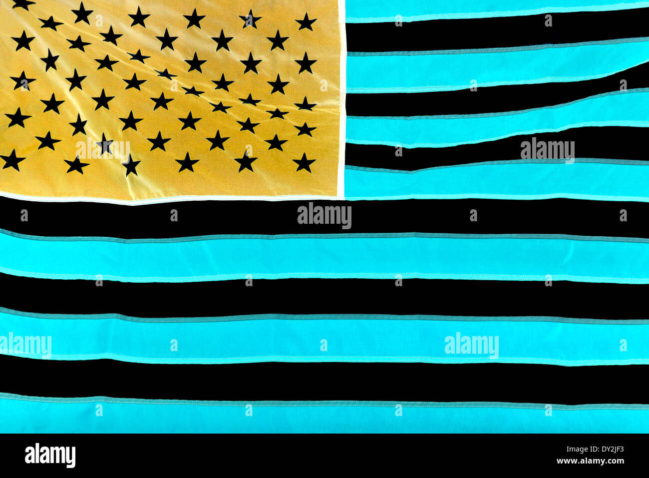 La bandera nacional de los Estados Unidos de América versión negativa. Foto de stock