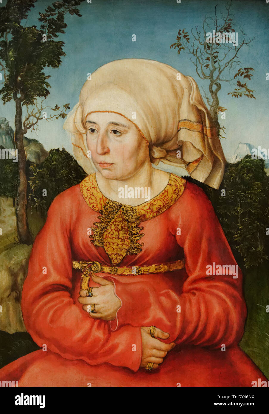 Lucas Cranach - Retrato de una abogada - 1503 - Siglo XVI - Colegio Alemán - Gemäldegalerie - Berlín Foto de stock