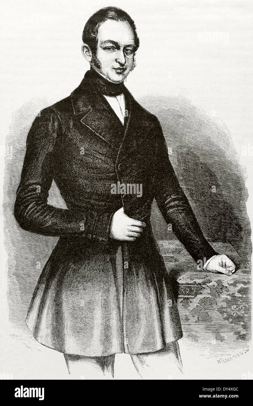 Adalberto von Ladenberg (1798-1855). Político prusiano. Grabado. Siglo xix. Foto de stock