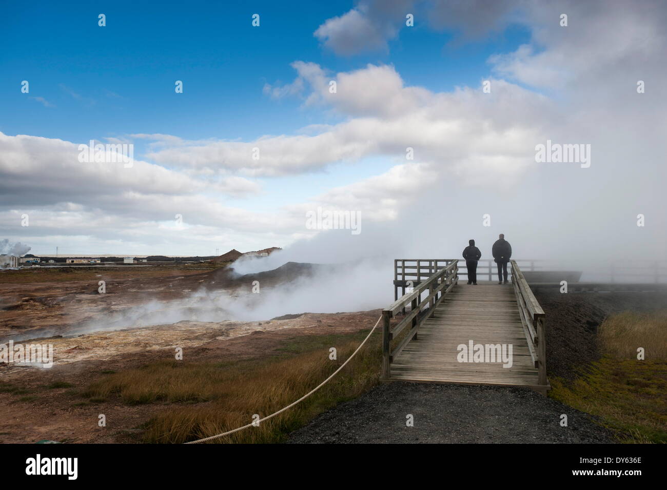 Gunnuhver Hot Spring, península de Reykjanes, Islandia, las regiones polares Foto de stock