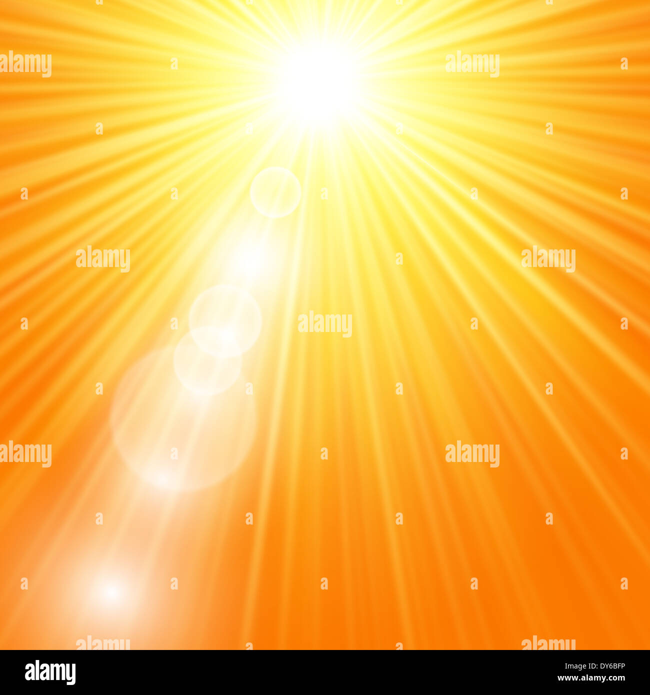 Sun burst con destellos Foto de stock