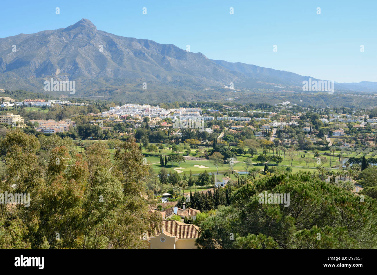 El valle del golf en Marbella, Andalucía, España Foto de stock