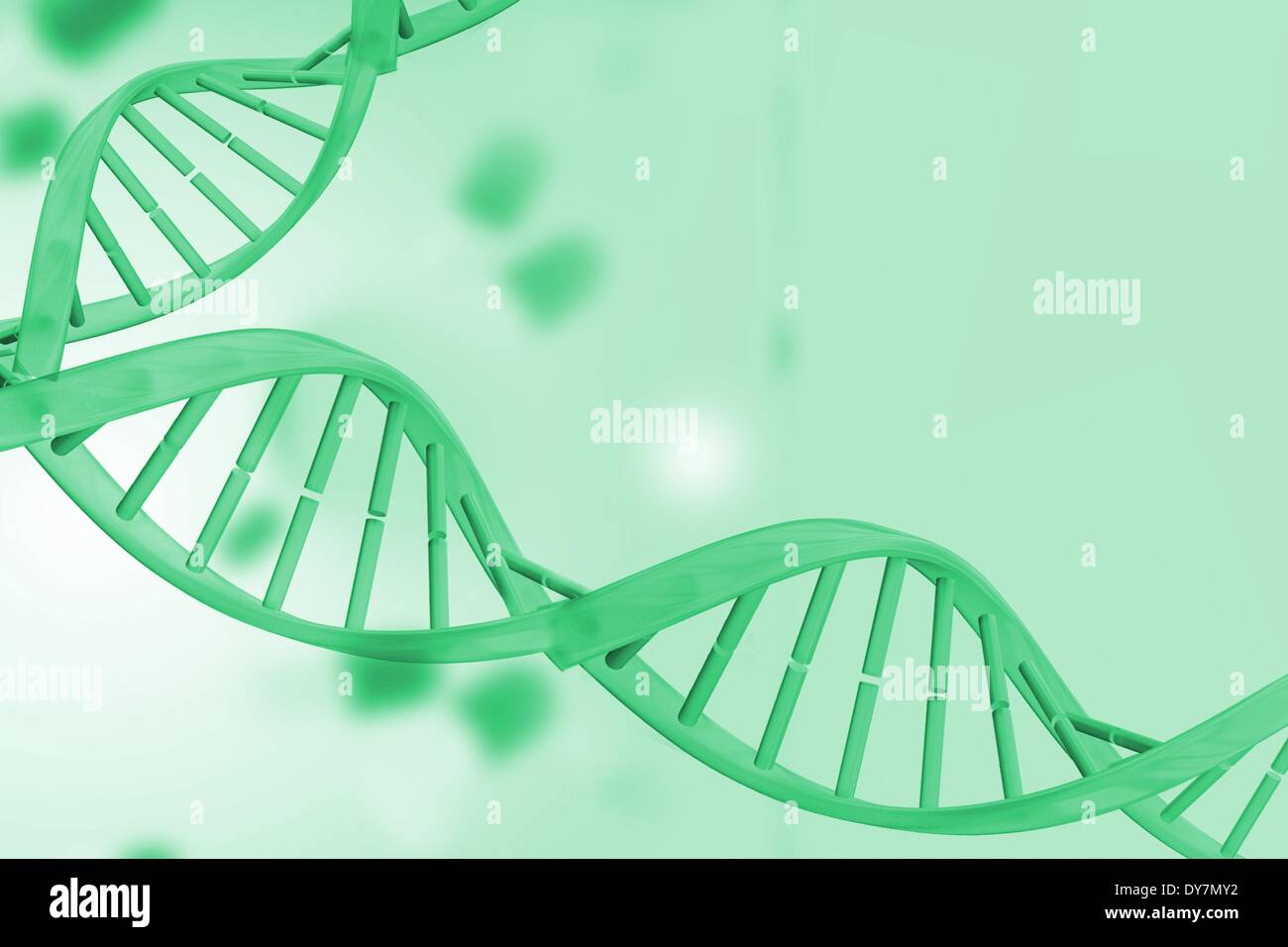 Antecedentes médicos con hélice de ADN verde Foto de stock