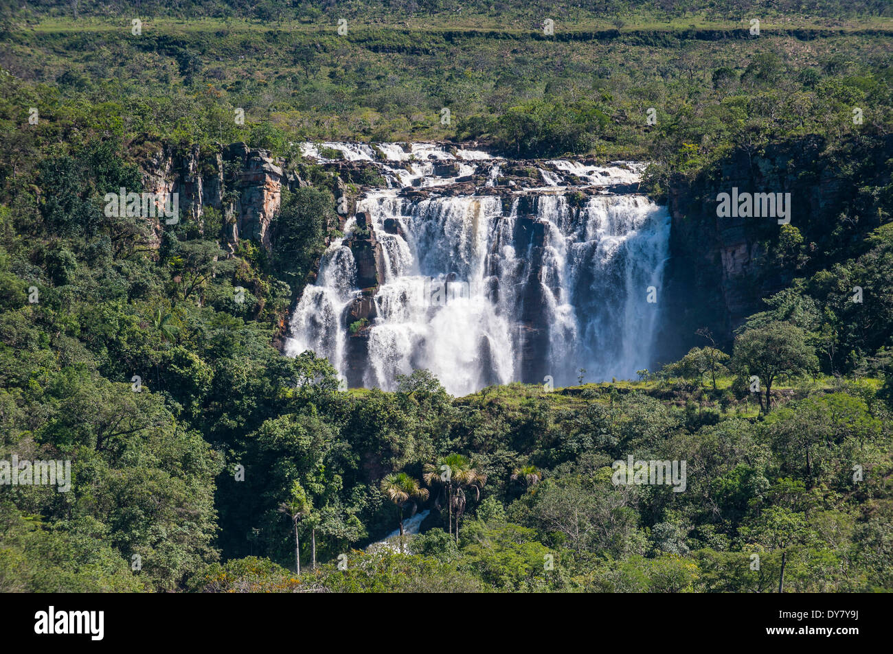 Corumbá, cascadas, cerca de Pirenópolis, Goiás, Brasil Foto de stock