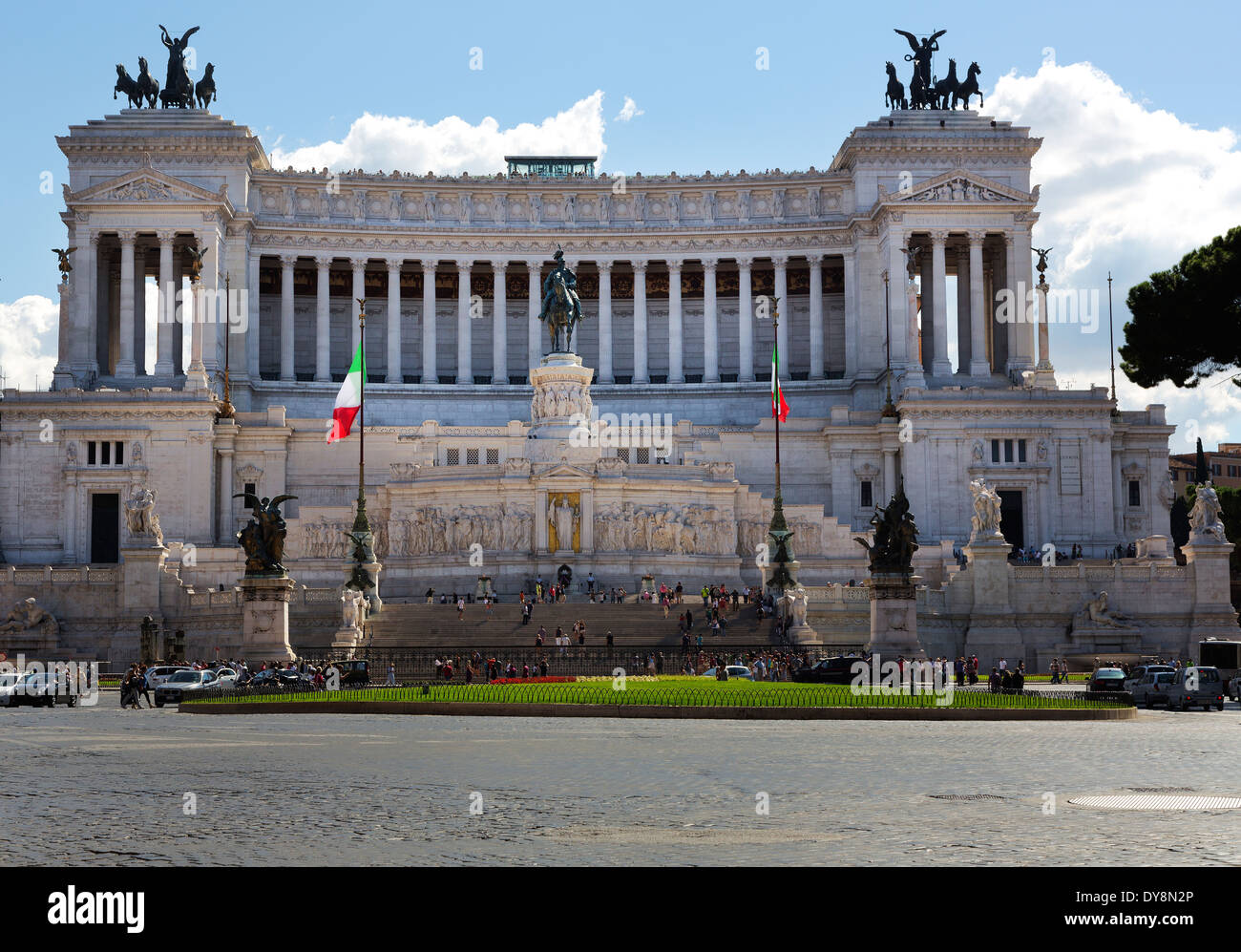 Altar de la paternidad Monumento Nacional a Víctor Emmanuel, Piazza Venezia, Roma Italia Foto de stock