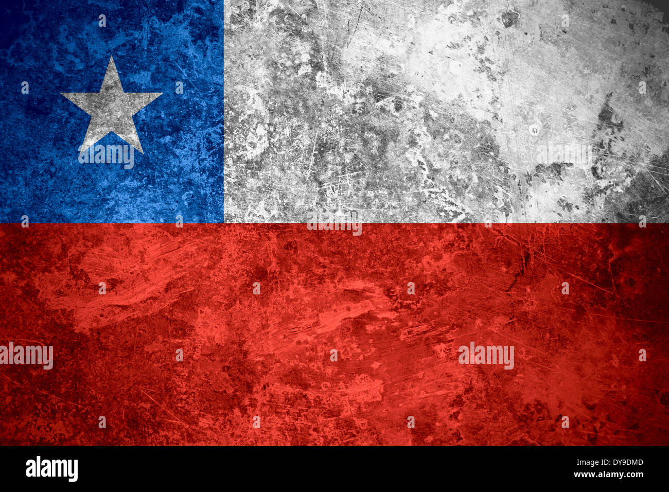 Bandera de Chile chileno o banner en vintage texturas de metal