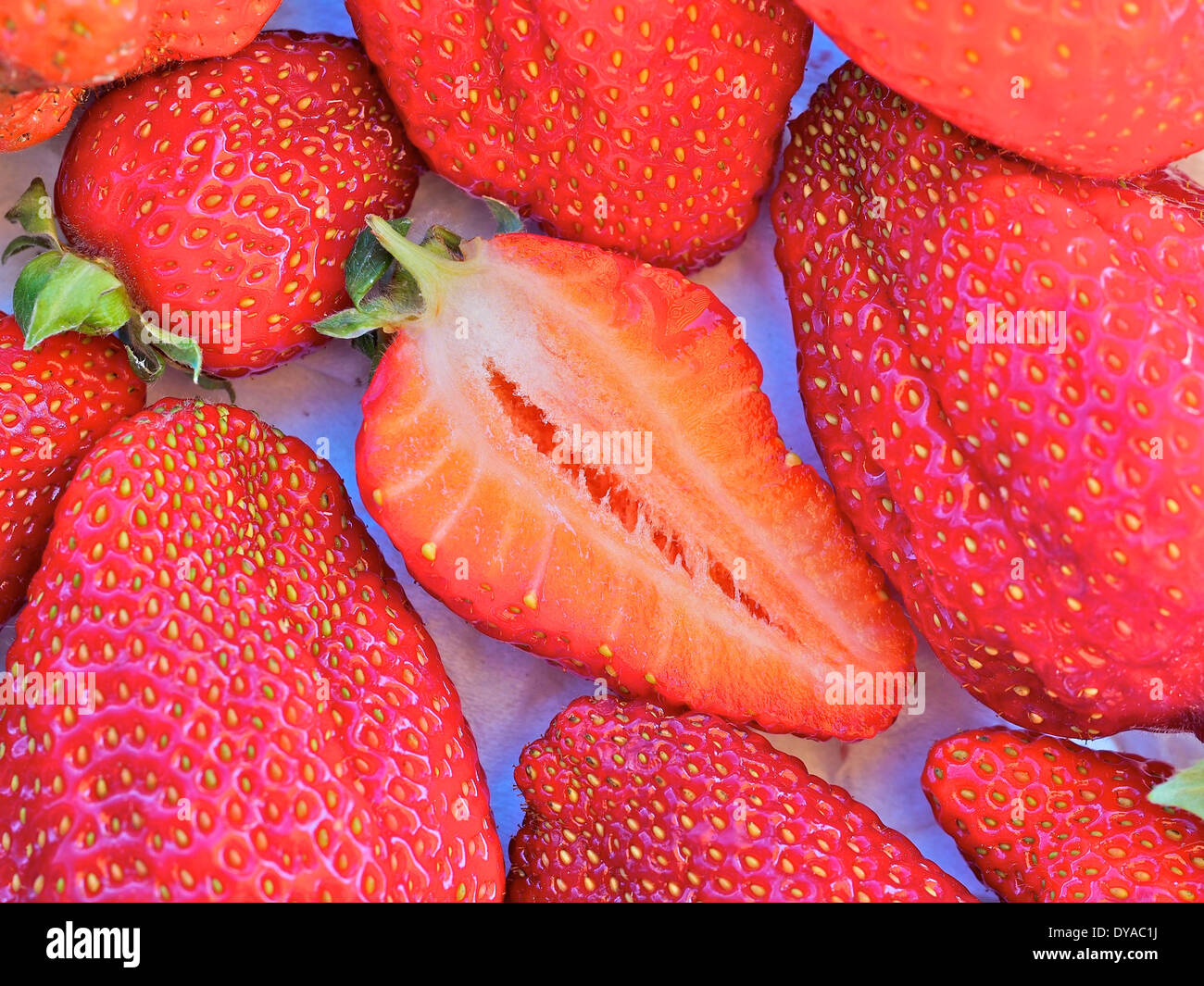Frutas, fresas, rojos, alimentos, frutas, Foto de stock