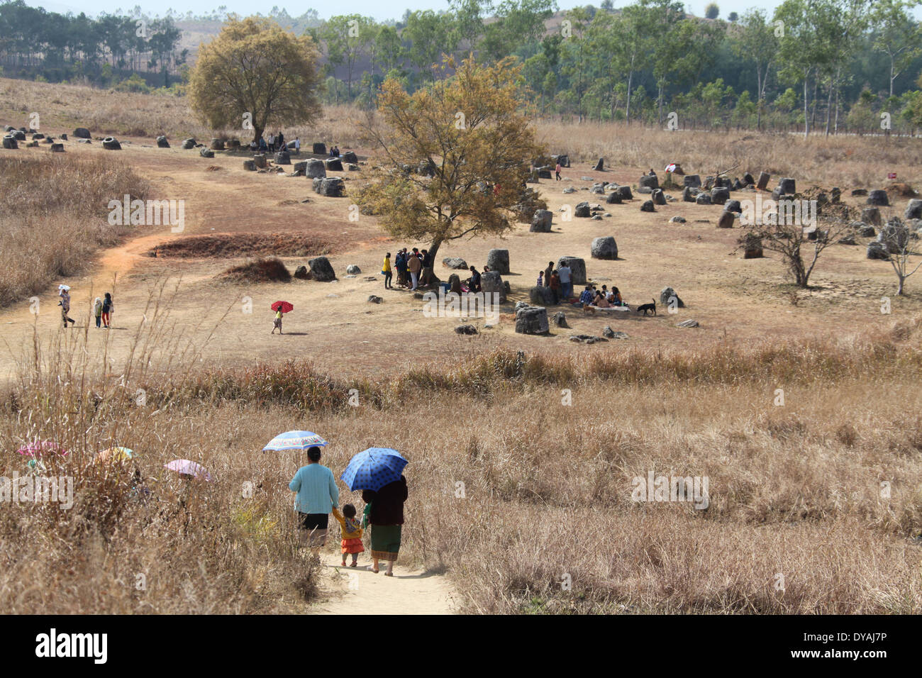 Llanura de las Jarras sitio 1 en República Democrática Popular de Laos Foto de stock