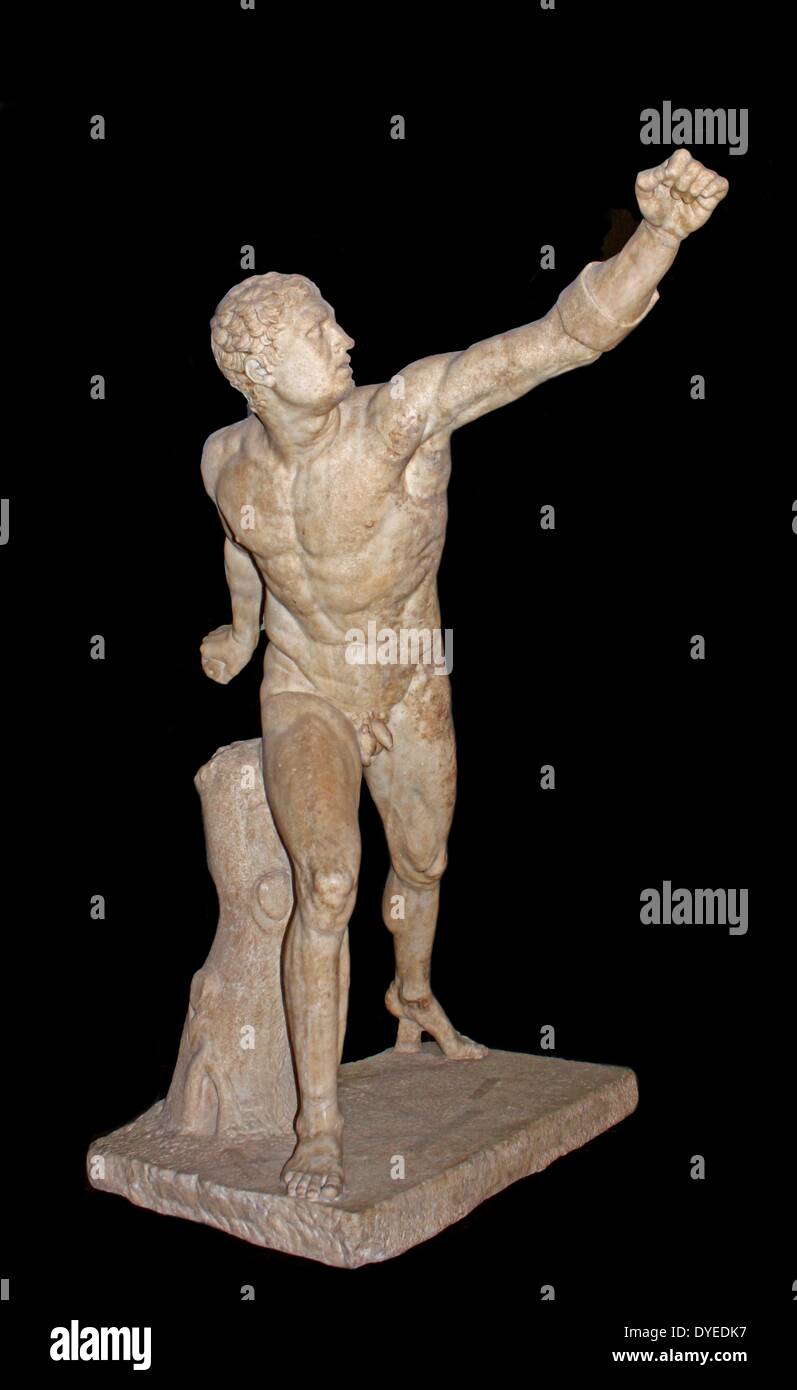 Estatua de mármol de Gladiador Borghese 100 A.C. Foto de stock