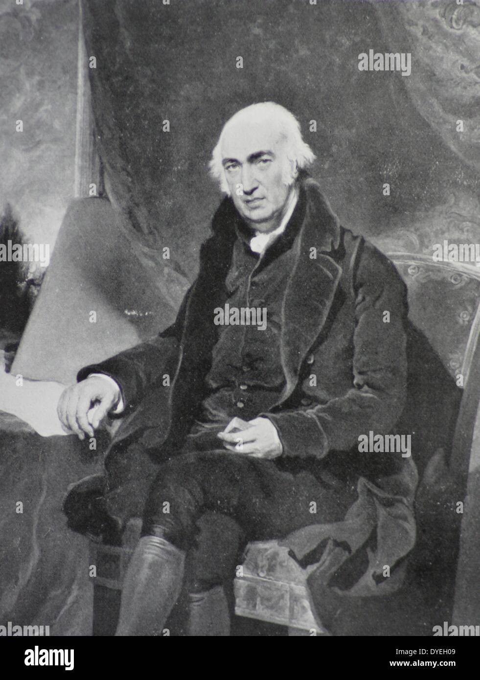 James Watt (1736-1819). Fue el genio de James Watt, que hizo más para traer la práctica de Steamboat en que otra cosa. Foto de stock