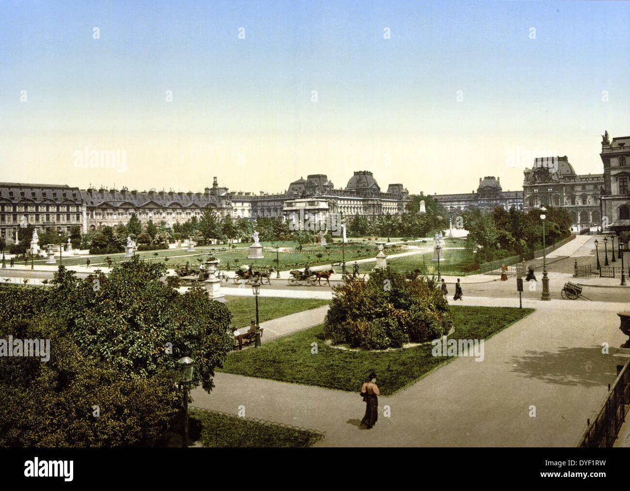 El Louvre, París, Francia, entre ca. 1890 y ca. 1900. Foto de stock