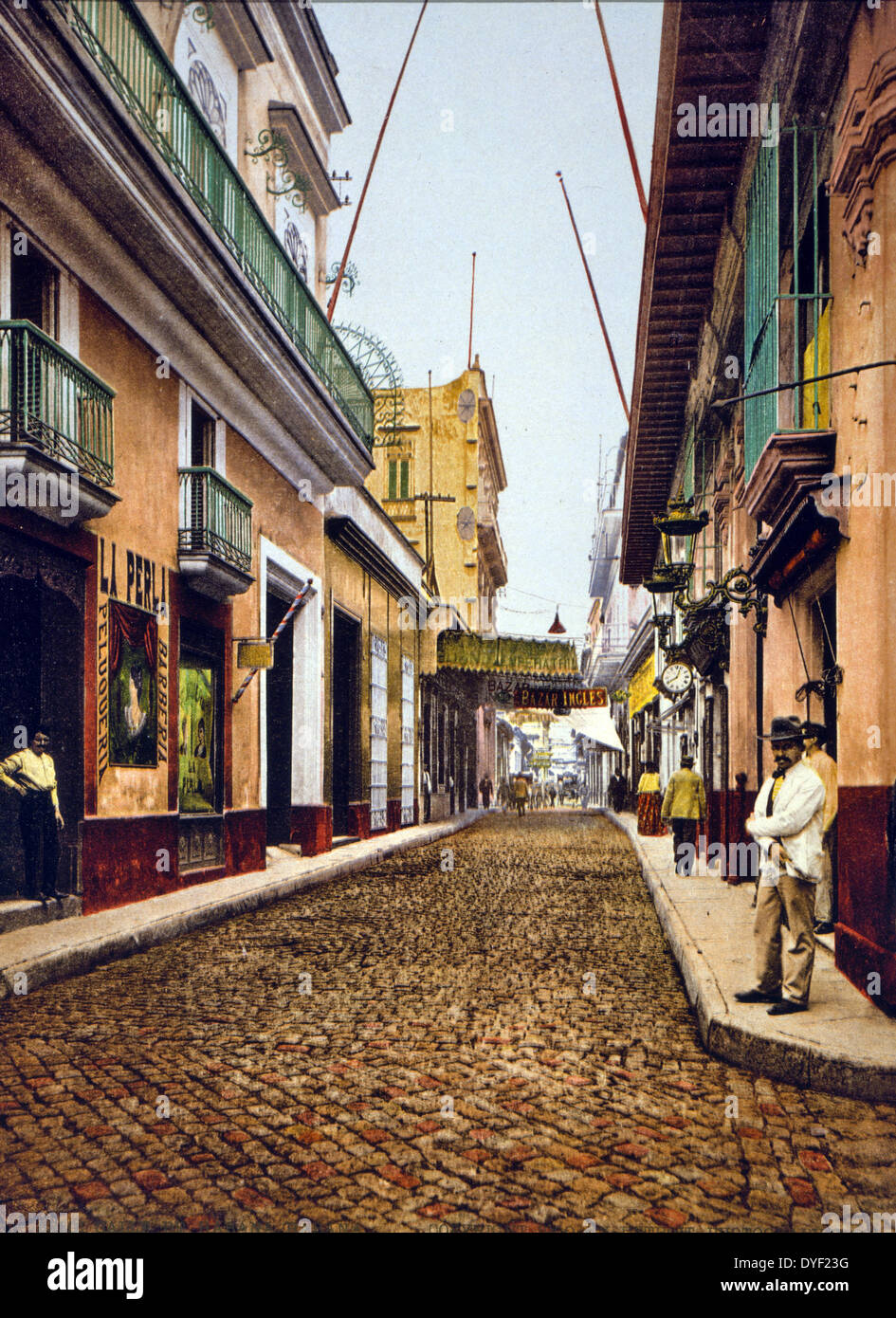 Calle de La Habana, Habana, Cuba. William Henry Jackson 1843-1942, fotógrafo. Foto de stock
