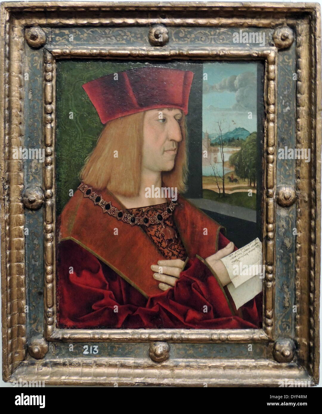 Retrato del Emperador Maximiliano I de 1508. Bernhard Strigel Foto de stock