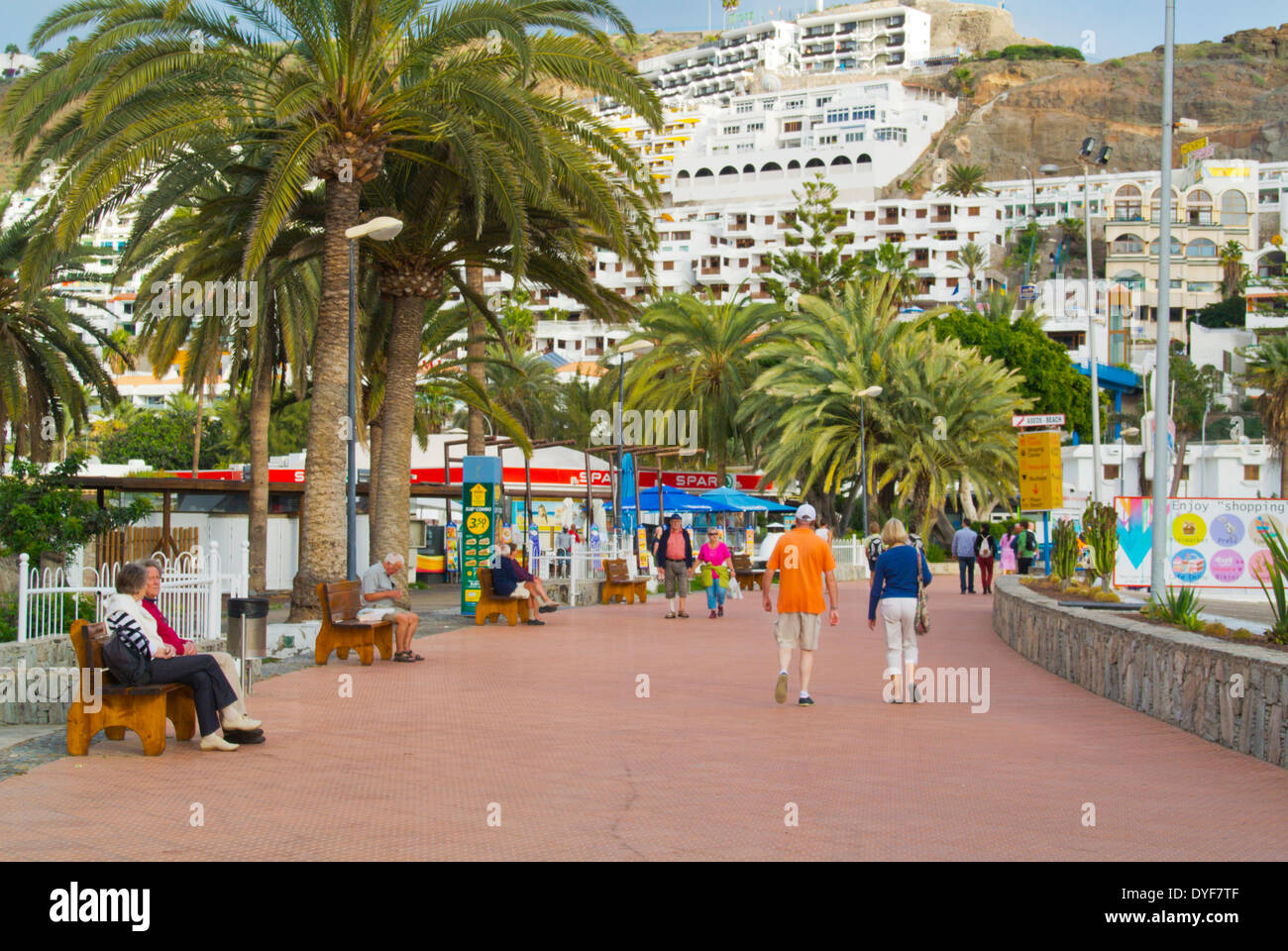 Paseo marítimo promenade, Puerto Rico, Gran Canaria, Islas Canarias,  España, Europa Fotografía de stock - Alamy
