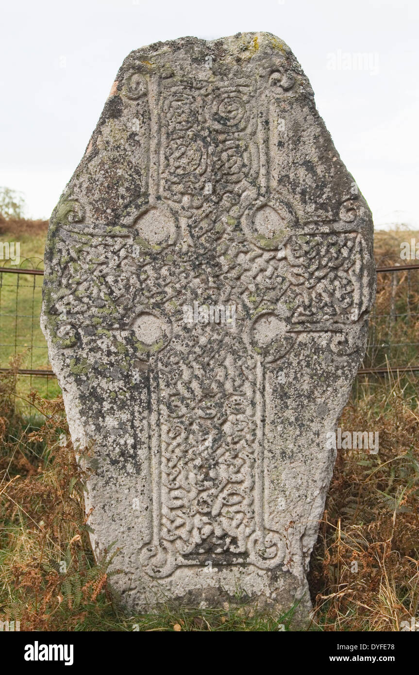 La piedra Kinord - un intrincado Pictish cerca de Loch Kinord tallados en piedra, Dinnet, aberdeenshire, Escocia. Foto de stock