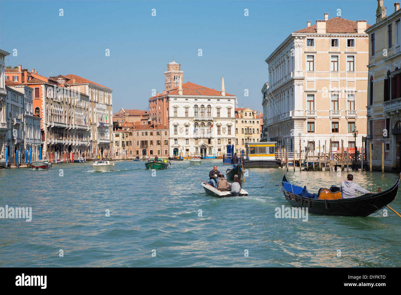 Venecia, Italia - 13 de marzo de 2014: el Canal Grande. Foto de stock