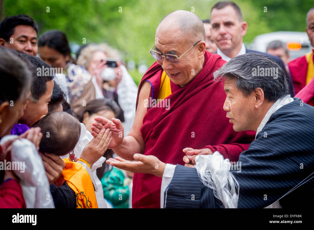 El Dalai Lama llega a la Universidad de Maryland Foto de stock