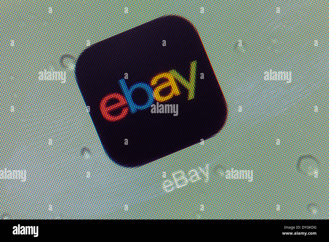 Logotipo de Ebay app icono en iPad apps logos iconos Foto de stock