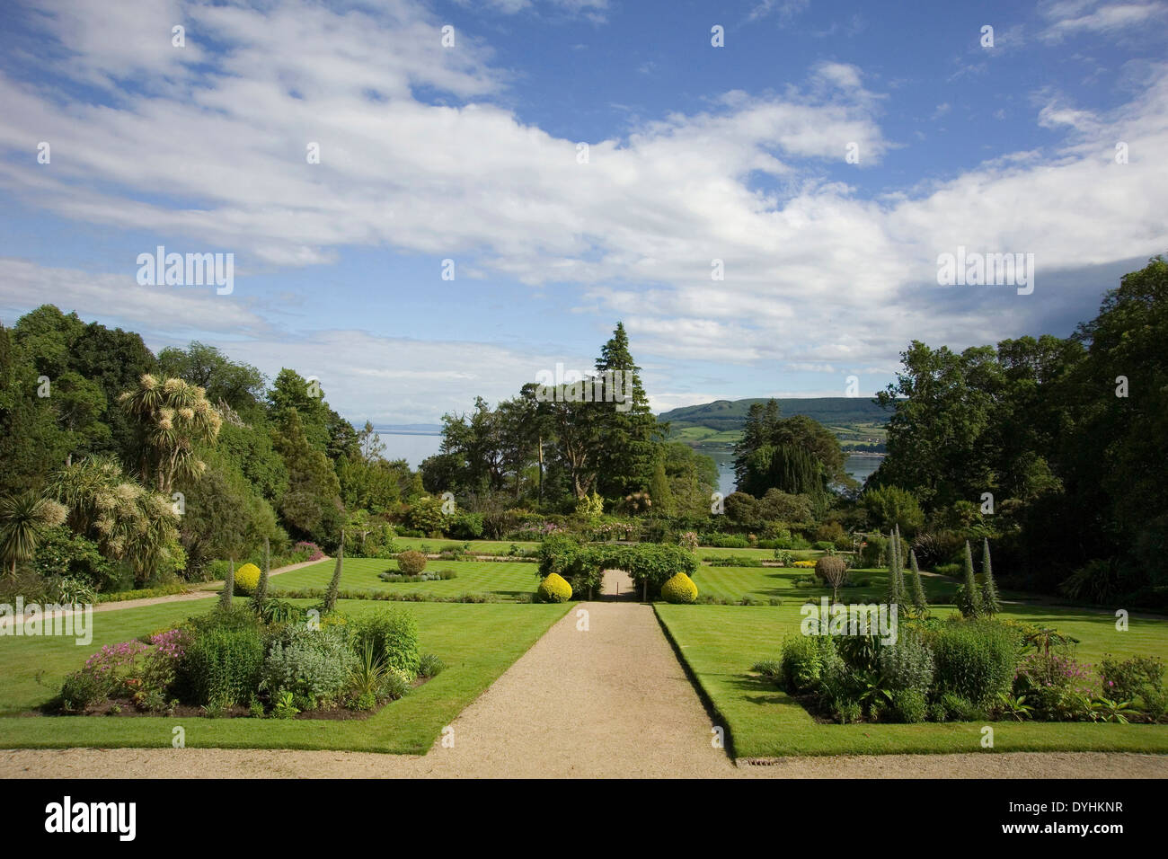 Brodick Castle Garden jardín formal arran Foto de stock