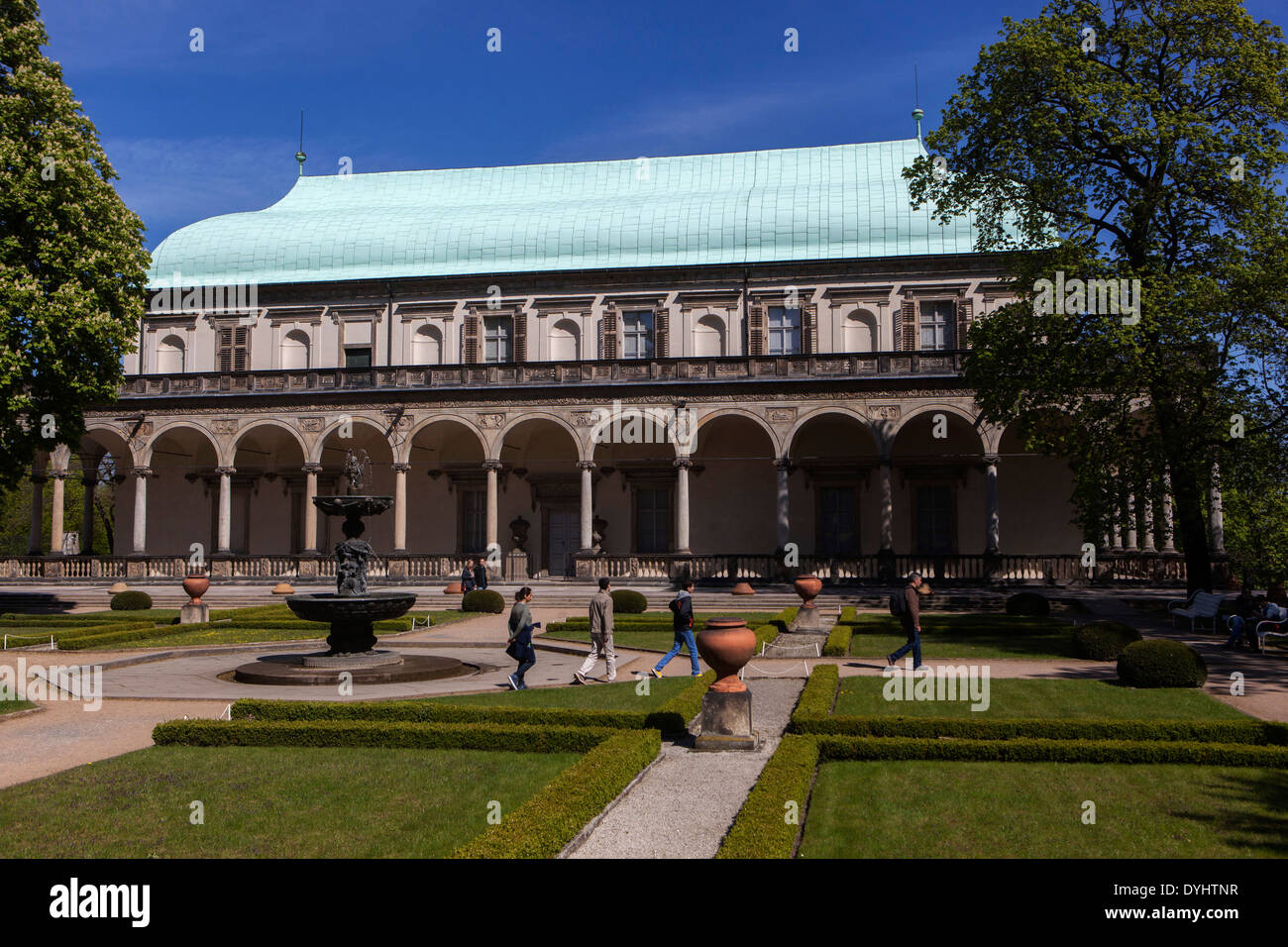 Praga Casa de veraneo, como Queen Anne's, el Palacio de Belvedere, Royal Garden, Praga República Checa Foto de stock