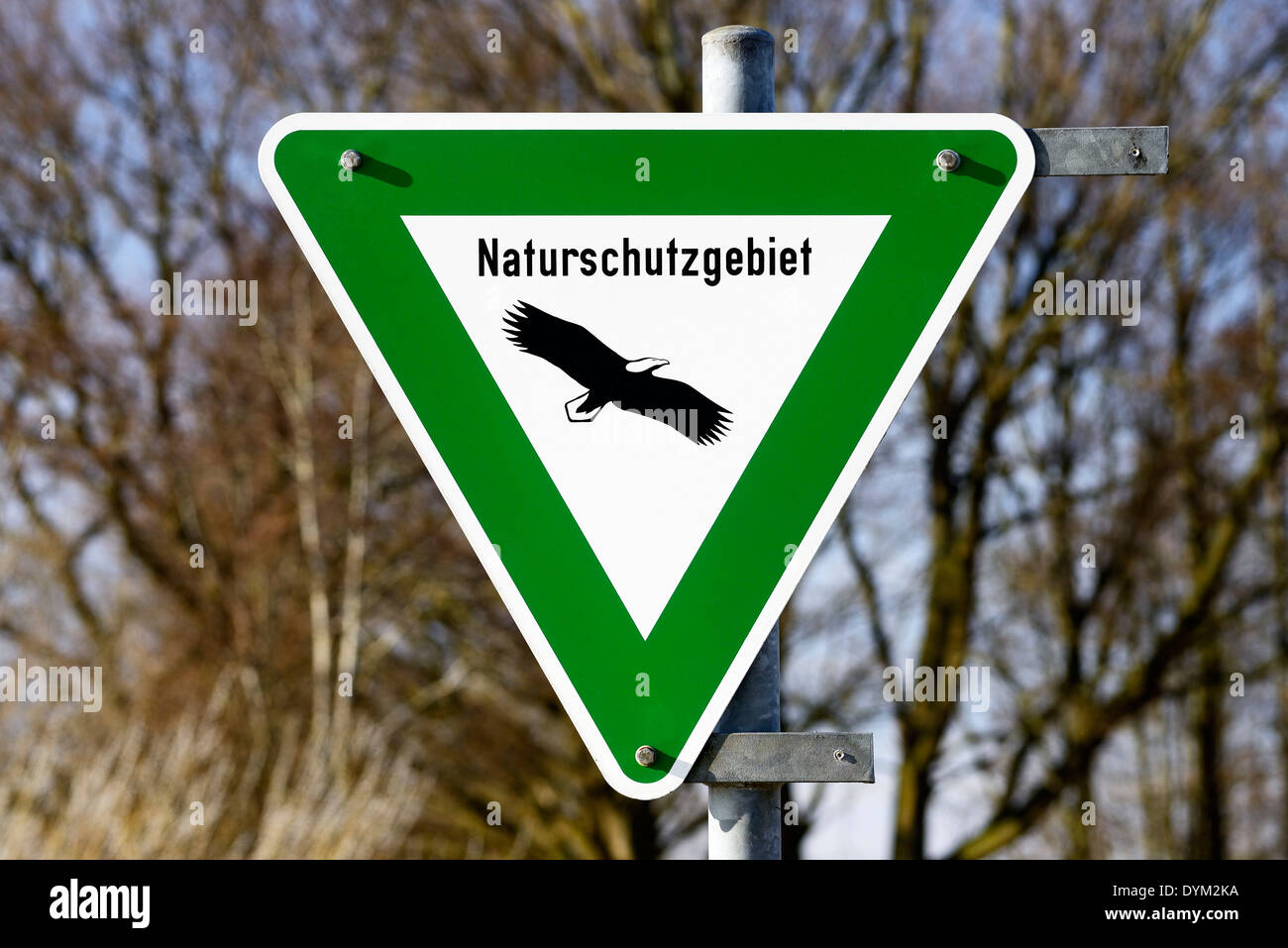 Schild Naturschutzgebiet Foto de stock