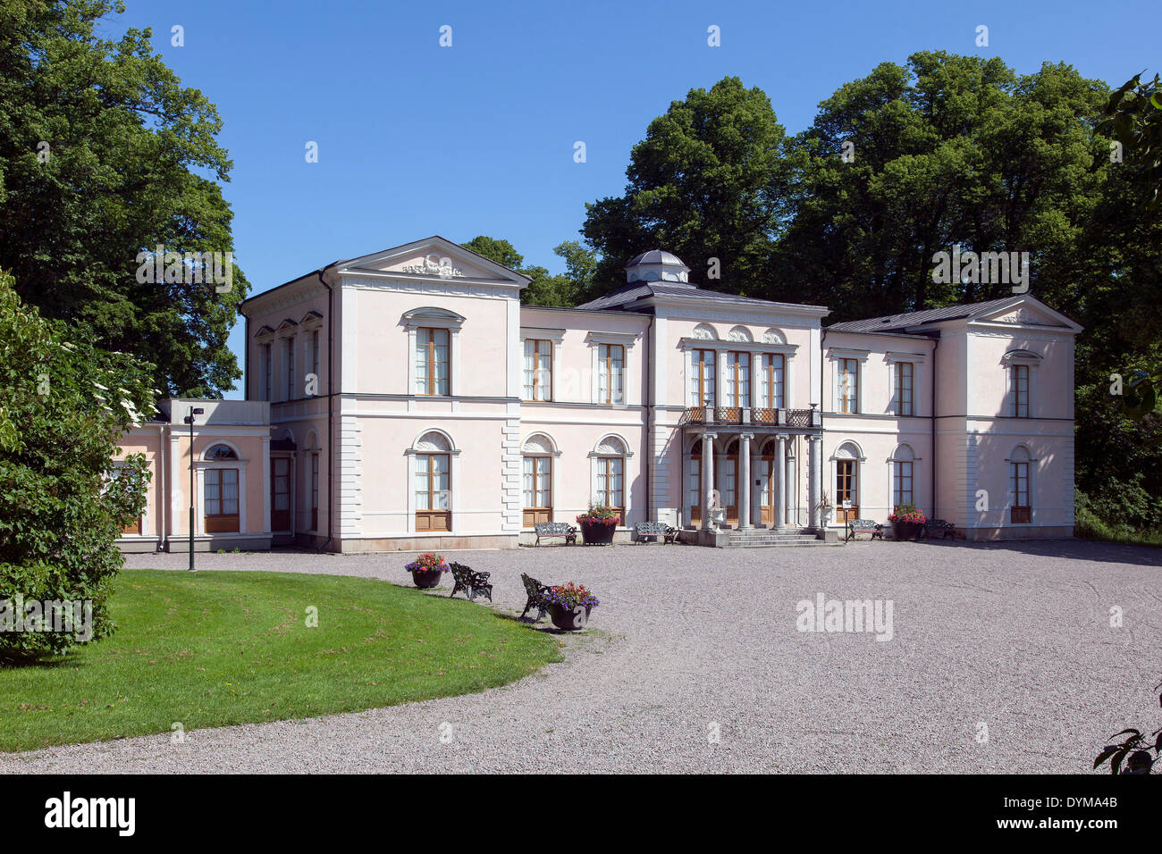 Palacio Rosendal Rosendal o Slott, palacio de verano, la isla de Djurgården, Estocolmo, Stockholms Lan o del condado de Estocolmo, Suecia Foto de stock