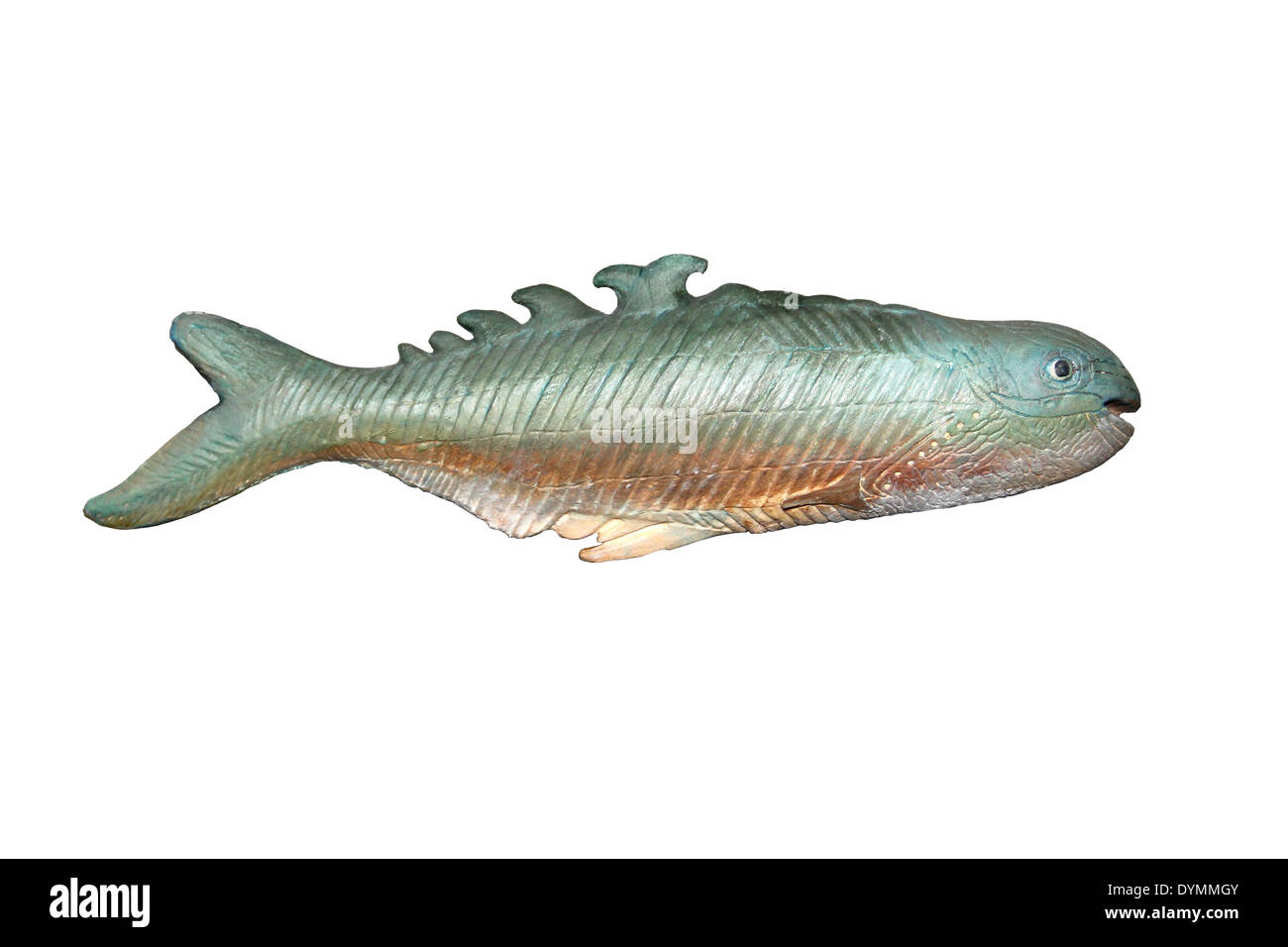 Modelo de peces Jawless Birkenia elegans - un extinto anaspid pescado desde finales del Silúrico Devoniano temprano de Europa Foto de stock