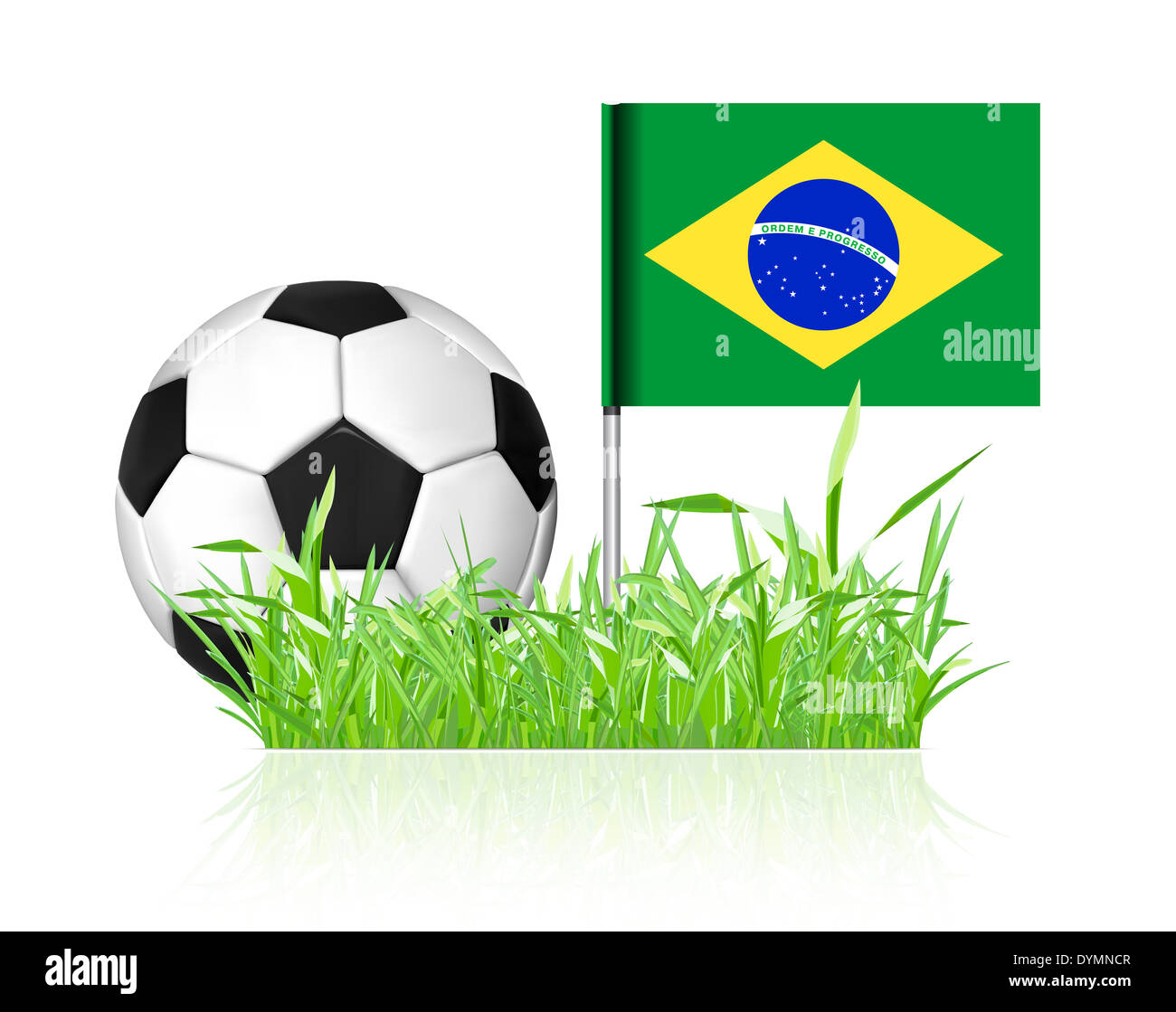 Balón De Fútbol Con La Bandera De Brasil Fotografía De Stock - Alamy