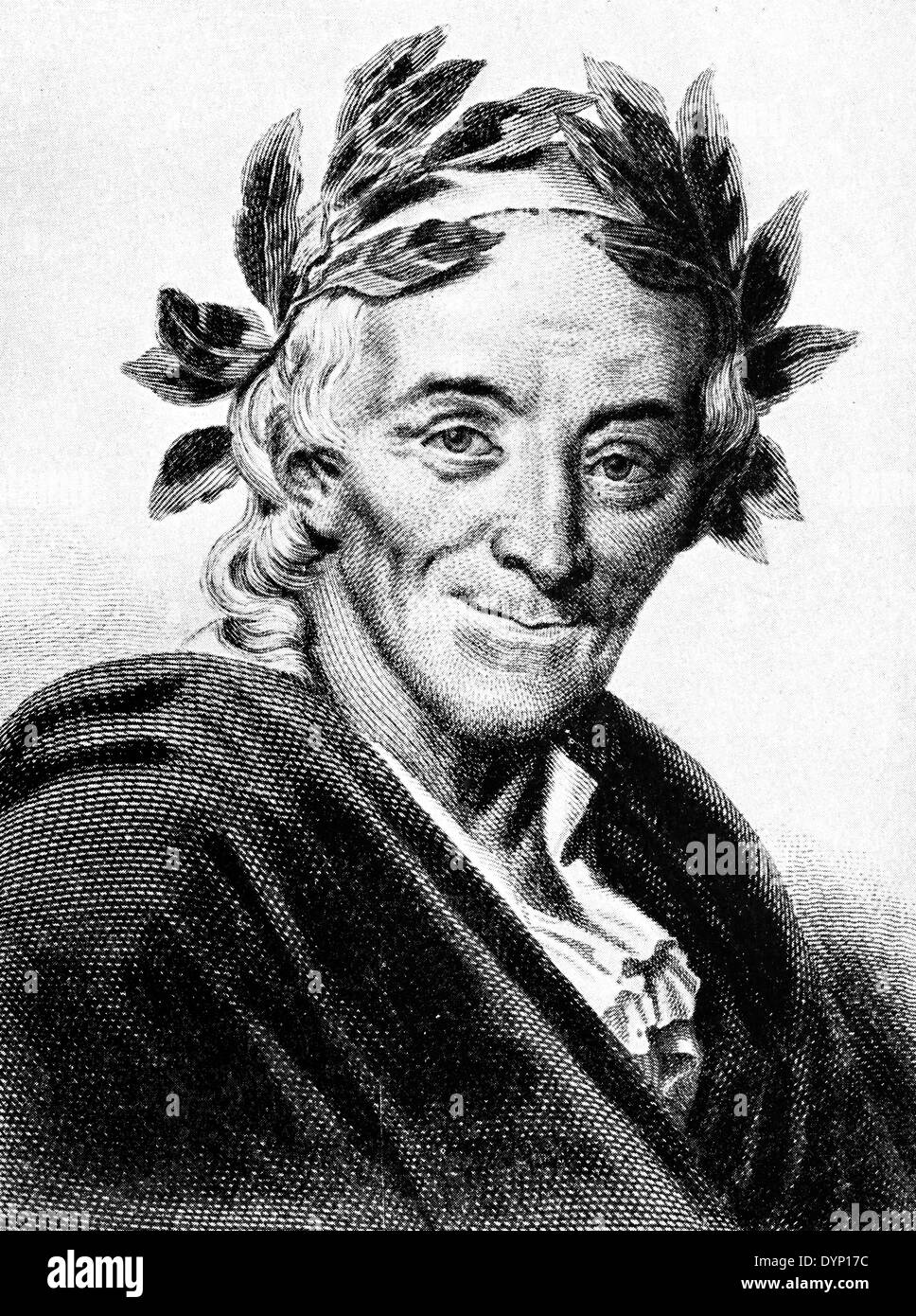 Voltaire (1694-1778), la ilustración francesa escritor, historiador y filósofo, ilustración de la Enciclopedia soviética, 1929 Foto de stock