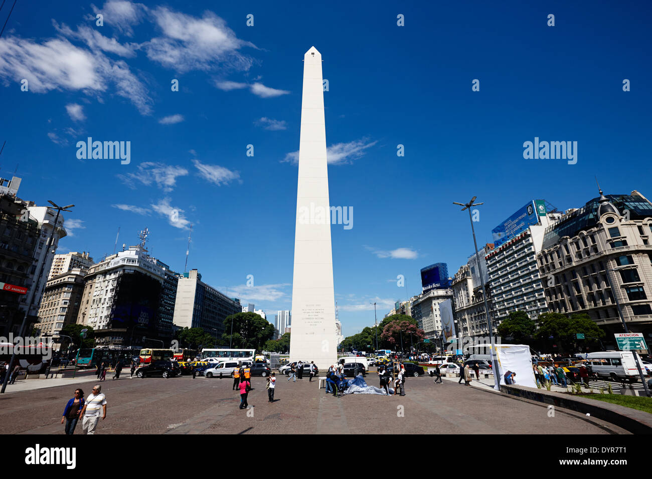 Obelisco de la plaza de la republica, Buenos Aires Argentina Foto de stock