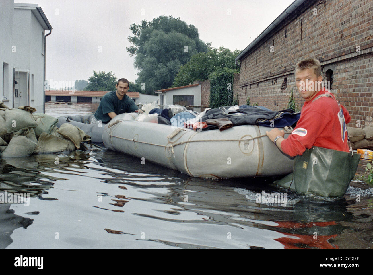 La inundación de 1997 Oder Foto de stock