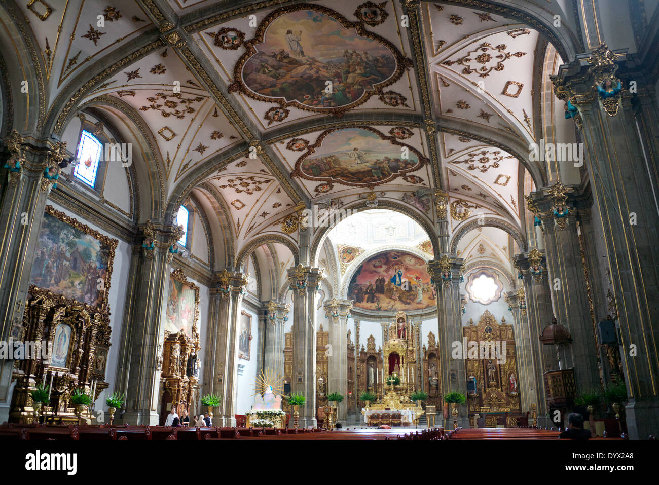 Interior de la Iglesia de San Jacinto en San Ángel, Ciudad de México Mexicof Foto de stock