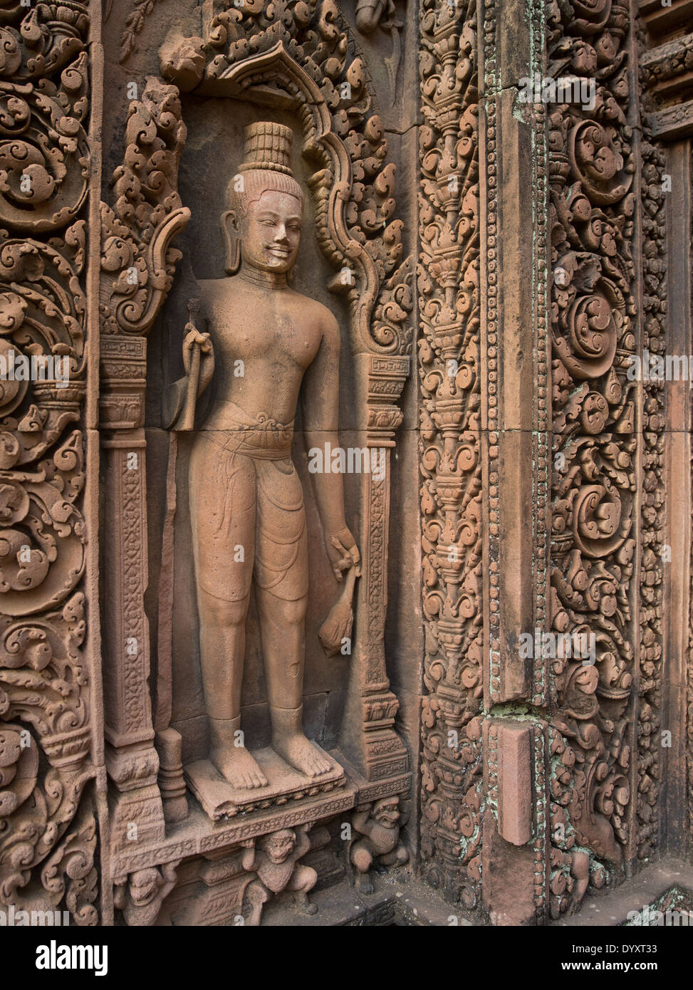 Banteay Srei templo hindú dedicado a Shiva. En Siem Reap, Camboya Foto de stock