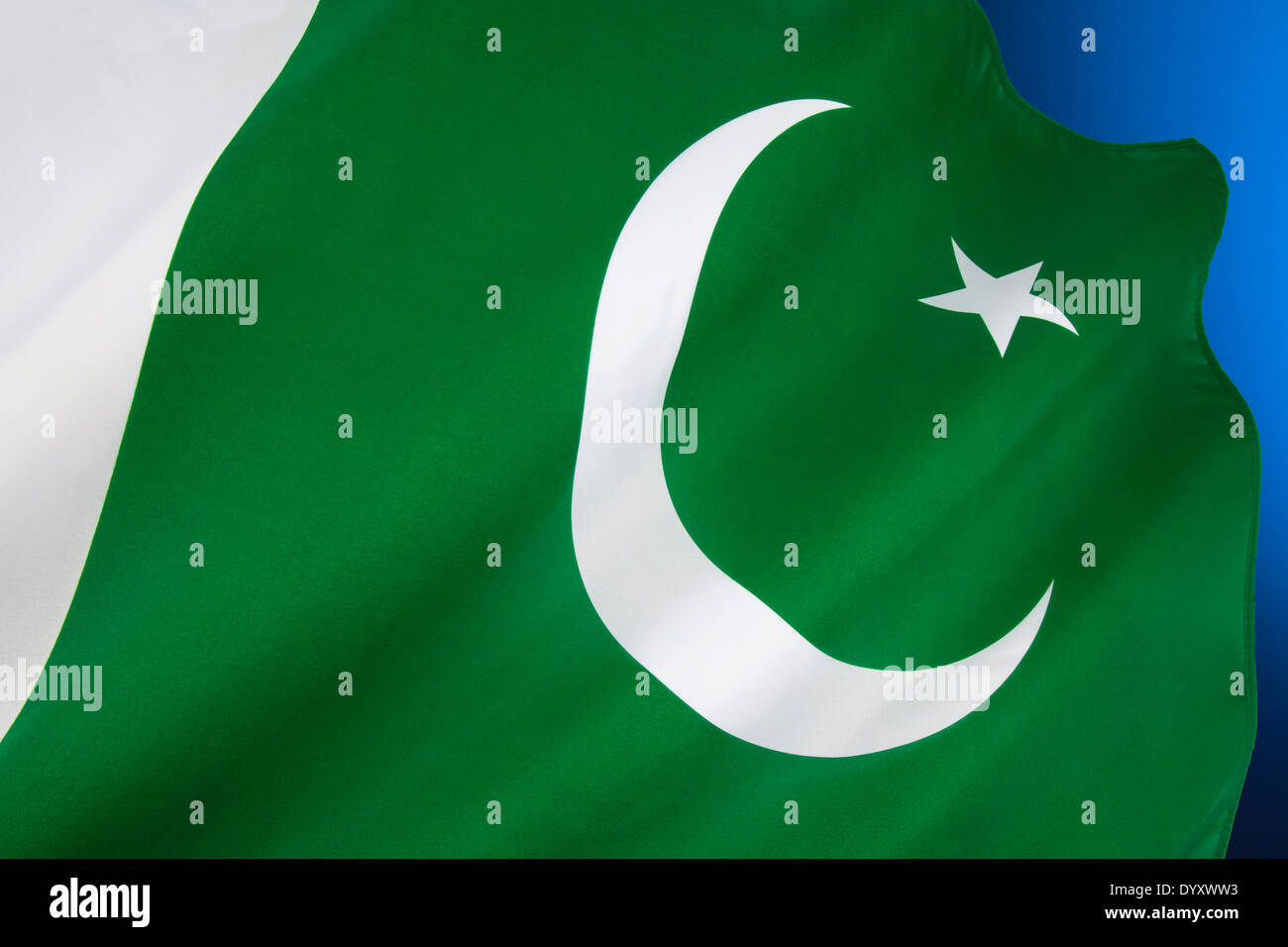 La bandera nacional de Pakistán Foto de stock