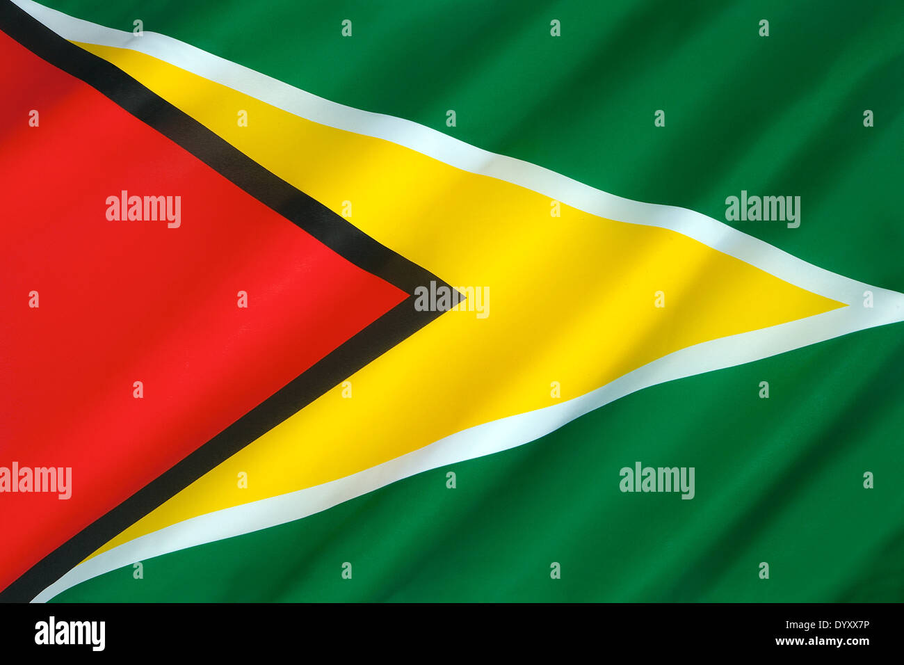 La bandera de Guyana Foto de stock