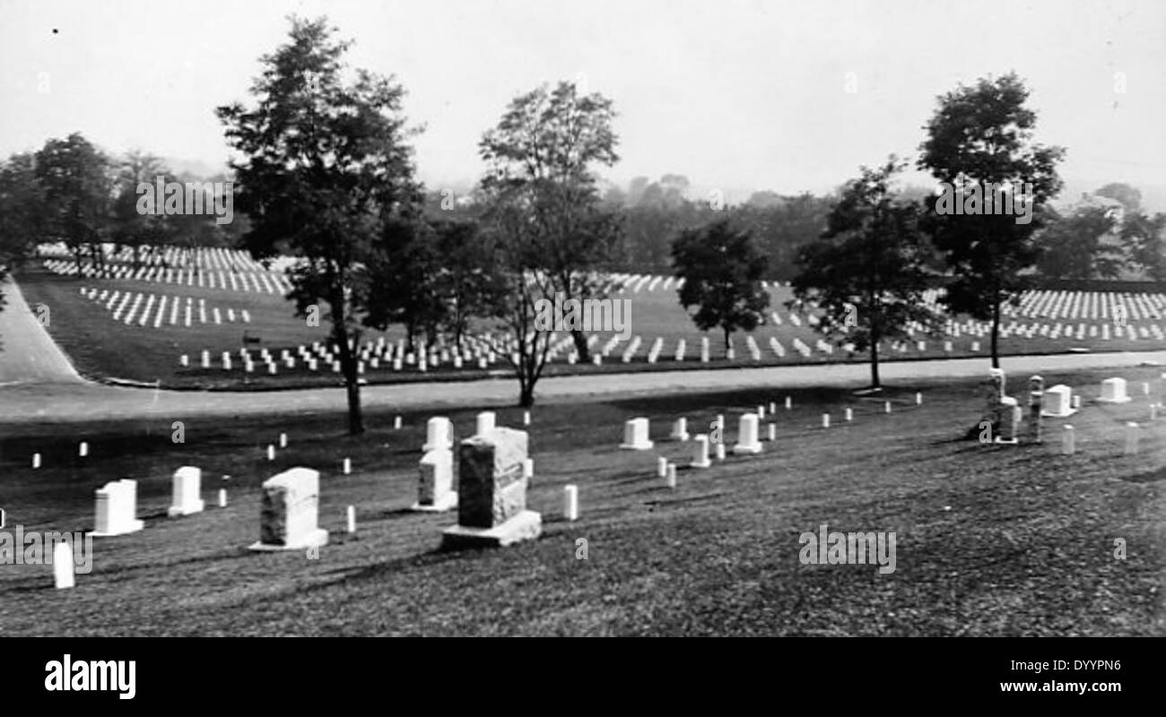 Las tumbas en el Cementerio Nacional de Arlington Foto de stock