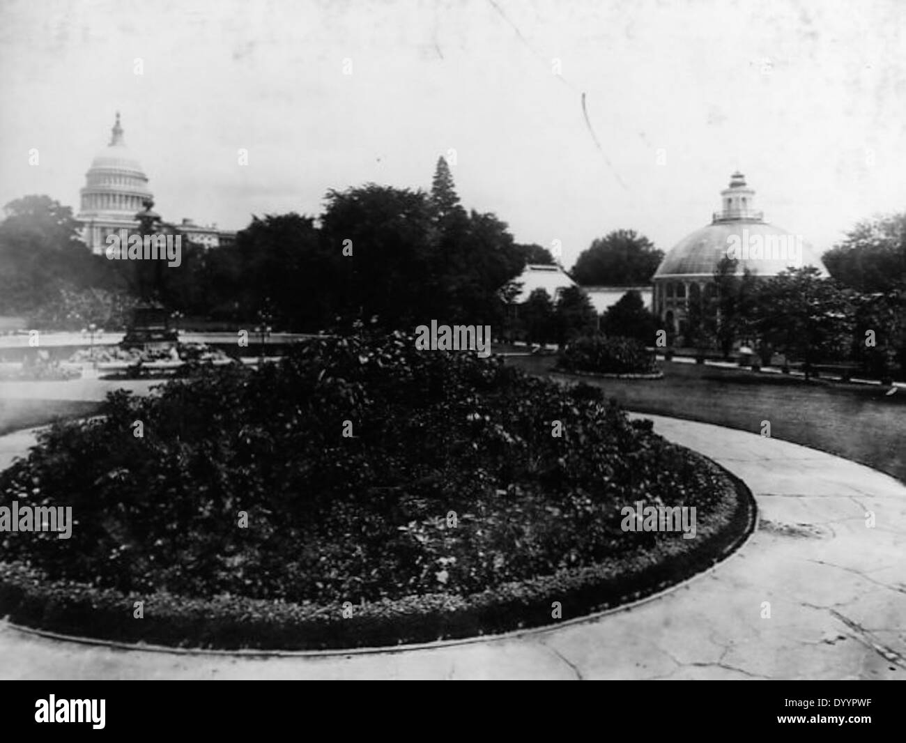 Vista del jardín botánico con US Capitol en segundo plano. Foto de stock