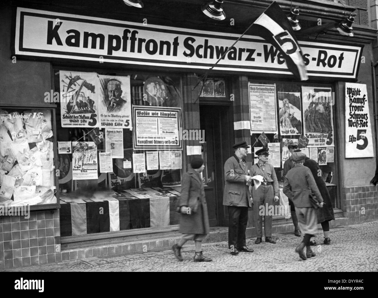 Oficina de campaña del DNVP, 1933. Foto de stock