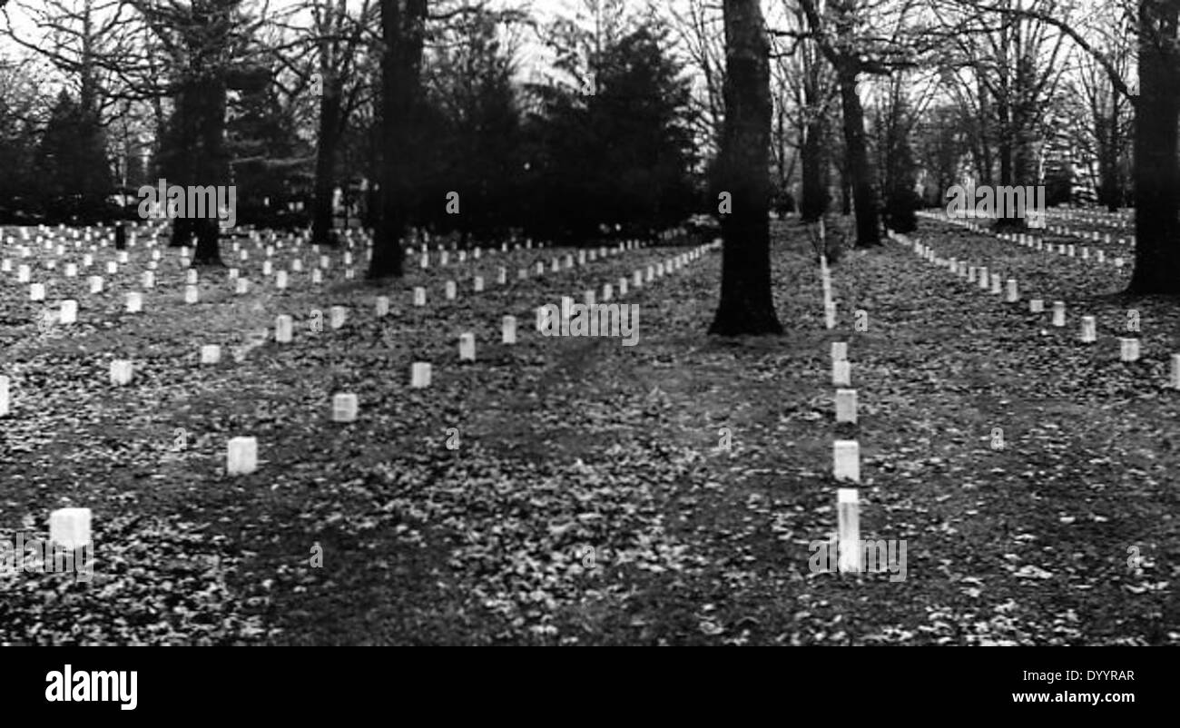 Vista de las tumbas de la Guerra Civil la sección de el Cementerio Nacional de Arlington Foto de stock