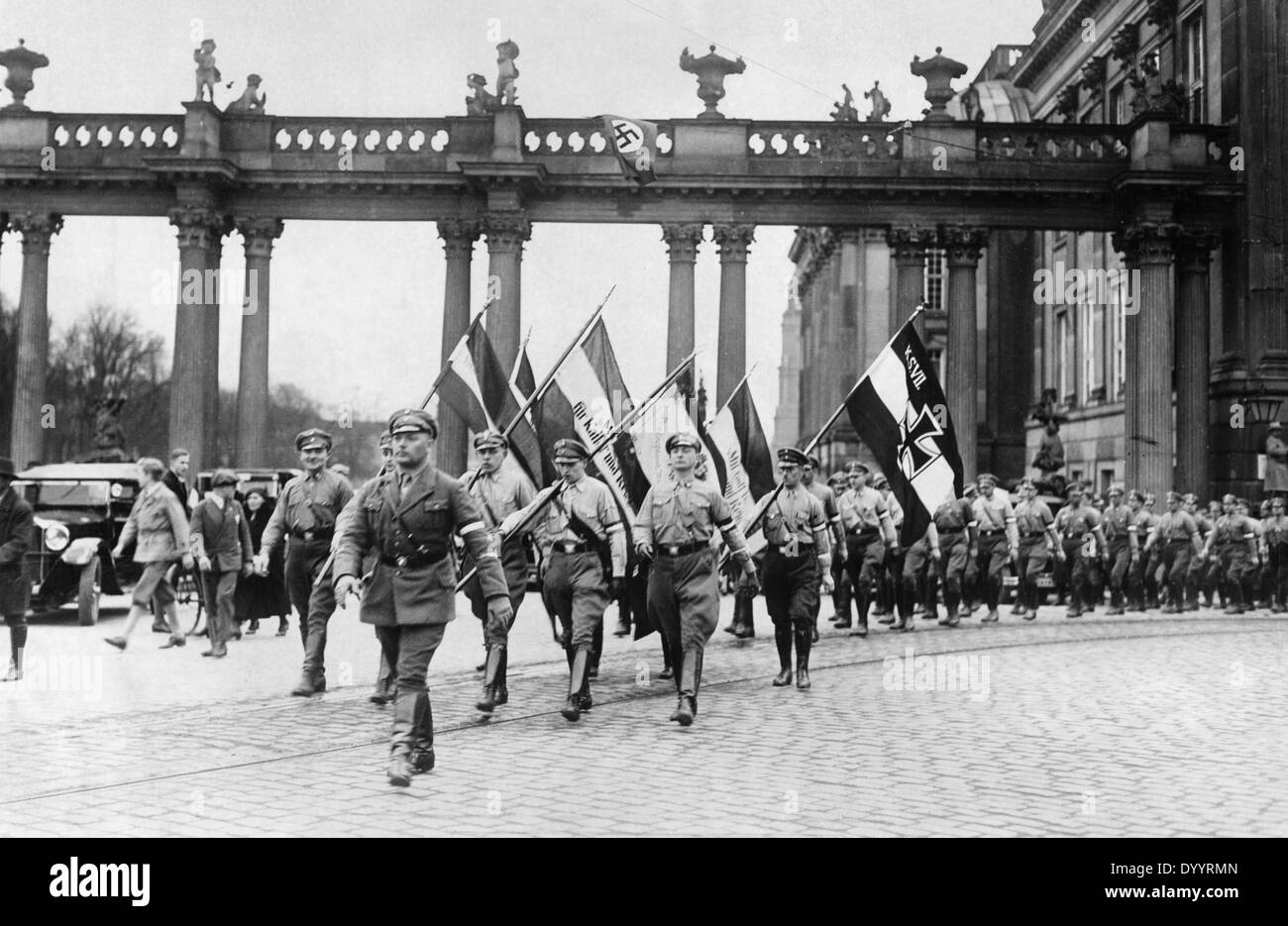 Los miembros del DNVP en el día de Potsdam, 1933. Foto de stock