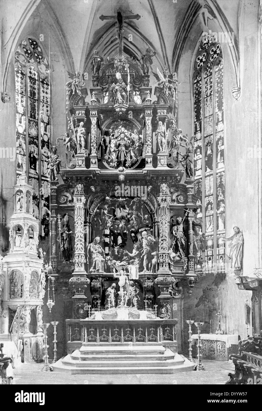 Interior de la catedral de VIES Ueberlingen Foto de stock