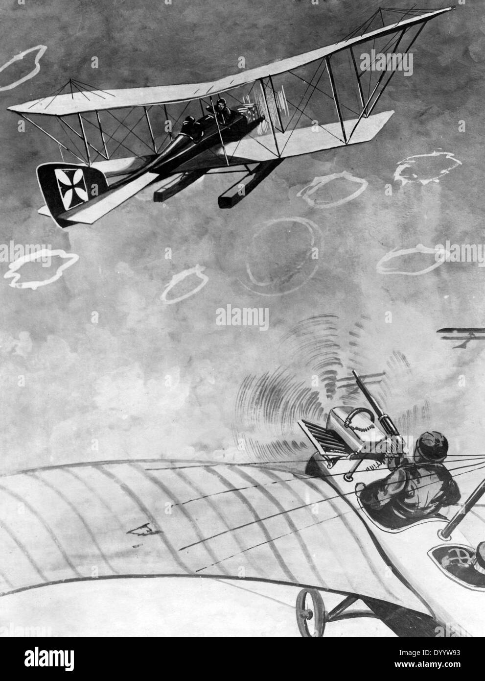 Ataque de aviones británicos, 1915 Foto de stock