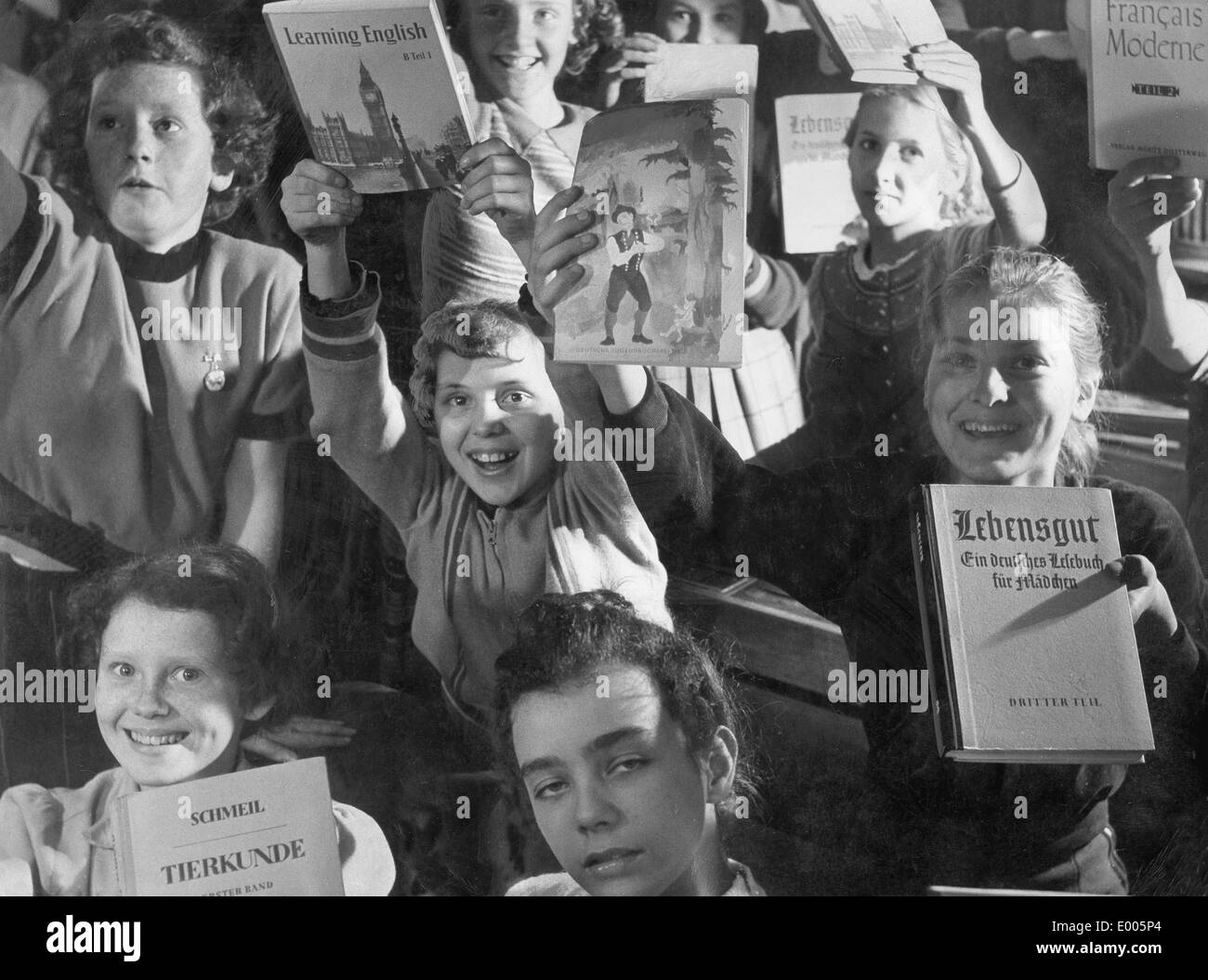 Niñas de escuela secundaria, 1954 Foto de stock