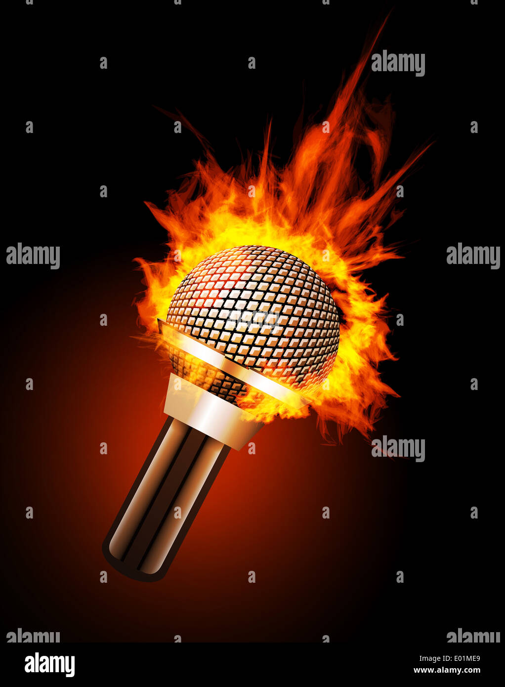 Micrófono en fuego Fotografía de stock - Alamy