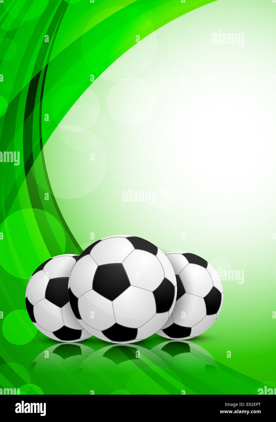 Fondo con pelotas de fútbol. Resumen fondo verde Fotografía de stock - Alamy