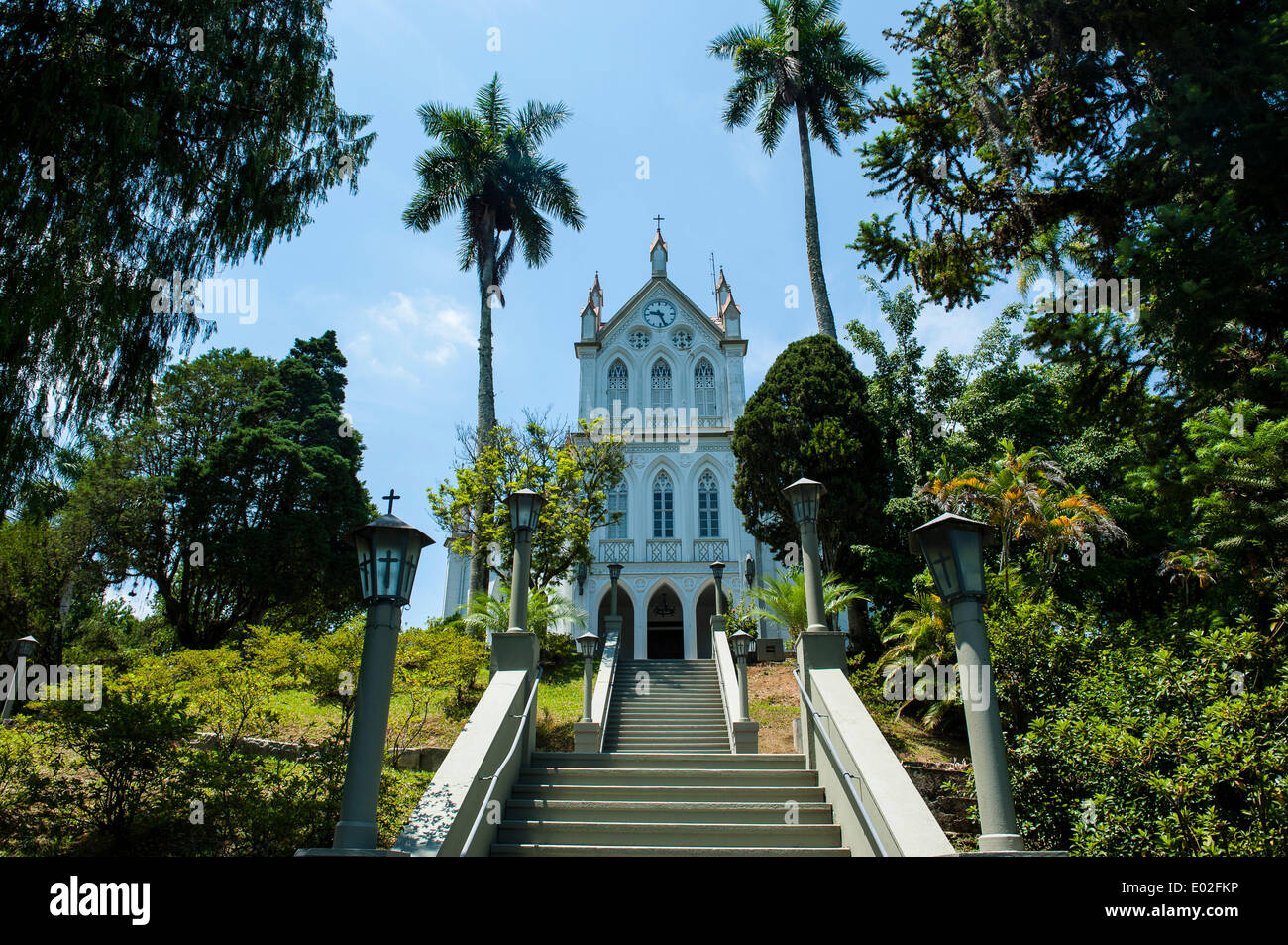 Iglesia Evangélica Luterana en la ciudad alemana de Blumenau, Santa Catarina, Brasil Foto de stock