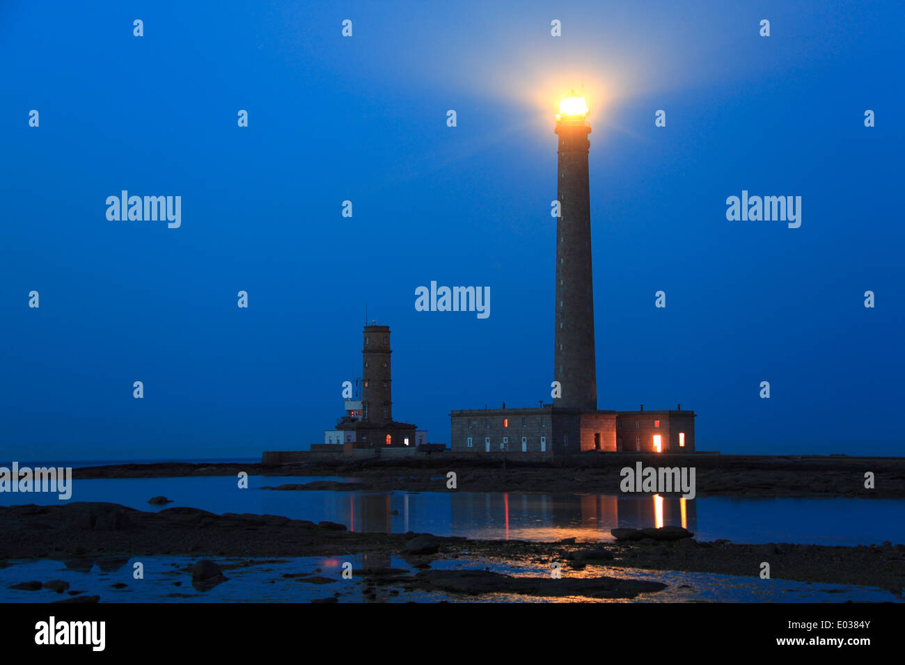 Foto de los programas Phare de gatteville (pointe de barfleur luz, Normandie, France Foto de stock