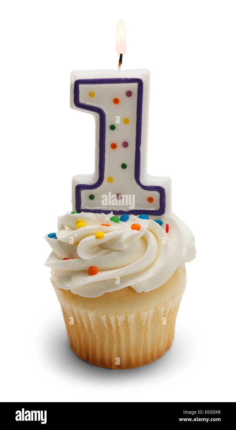 Vela número uno mostrando un año fiesta o celebración de cumpleaños  Fotografía de stock - Alamy